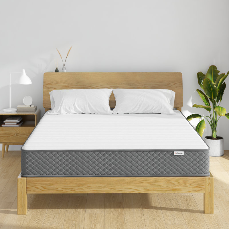 Matelas hybride moyen blanc 10 po sans fibre de verre, Très grand californien