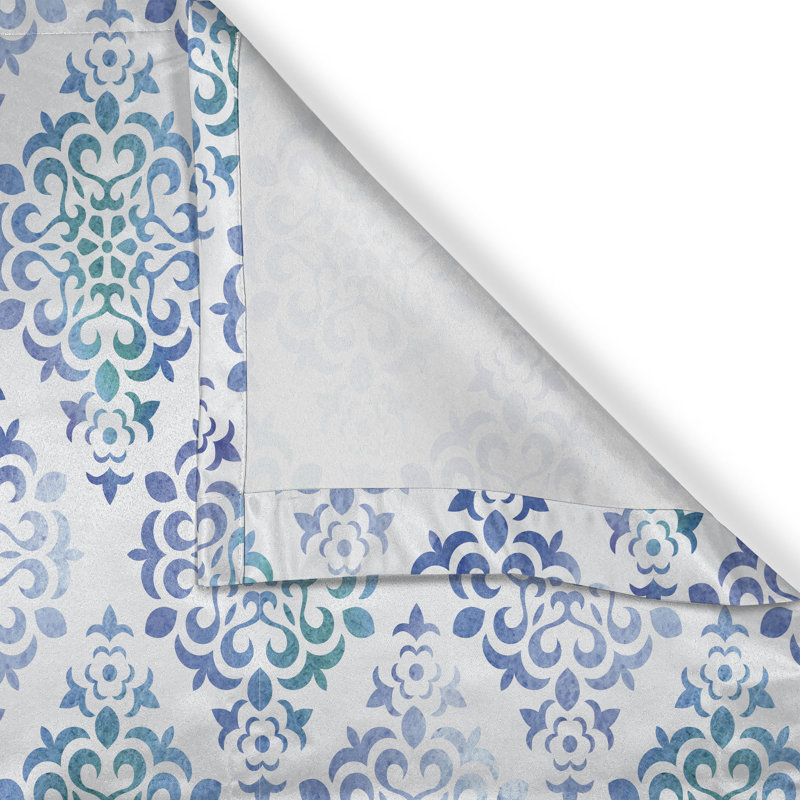 Rustic curtain, Moroccan element, violet blue sea green