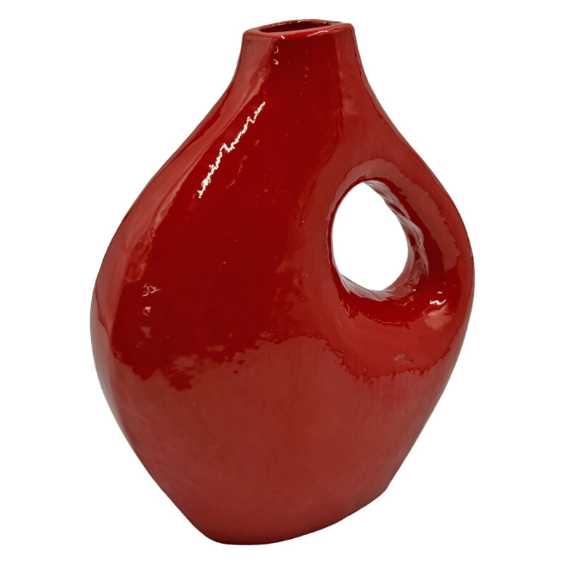 Khadyn Handmade Aluminum Table Vase, Red