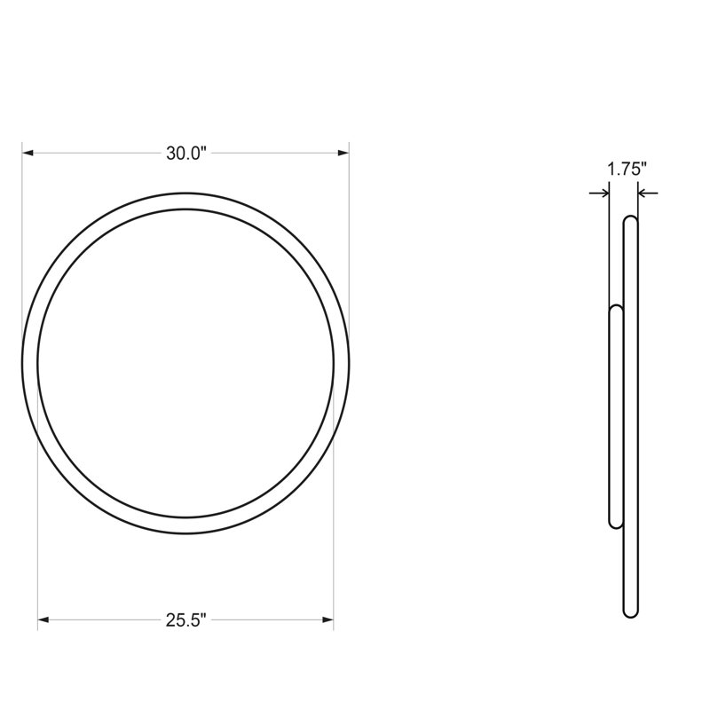 Miroir fait à la main, Rond