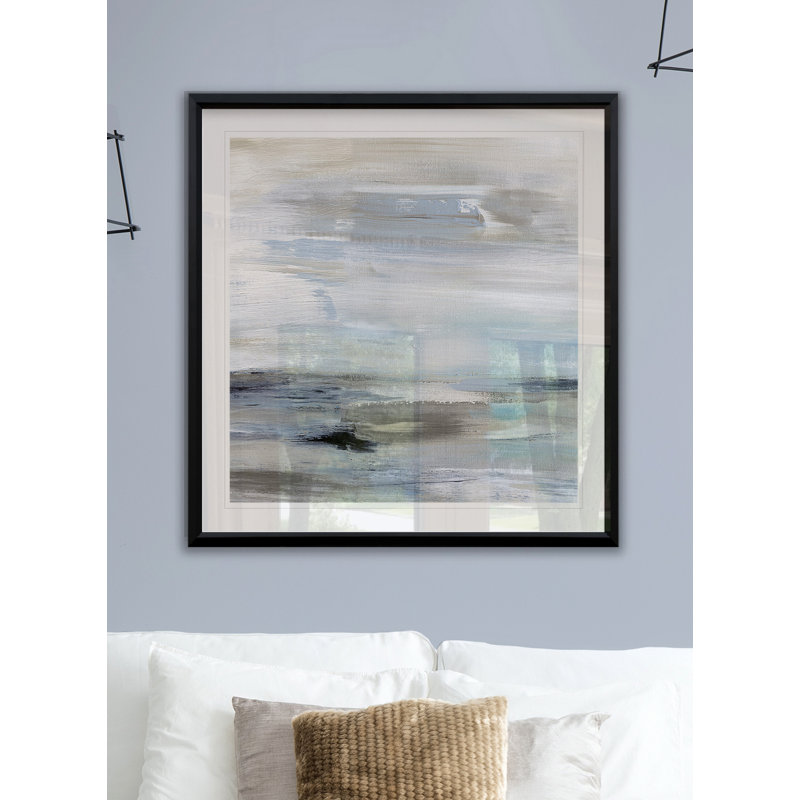 " Gulf Stream ", 30.5" H x 30.5" W x 1.5" D, Black Plastic Framed