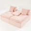Velours rose double, chaise longue, éponge entièrement compressée, 2 sièges, idéal pour partager des desserts dans les petites bibliothèques