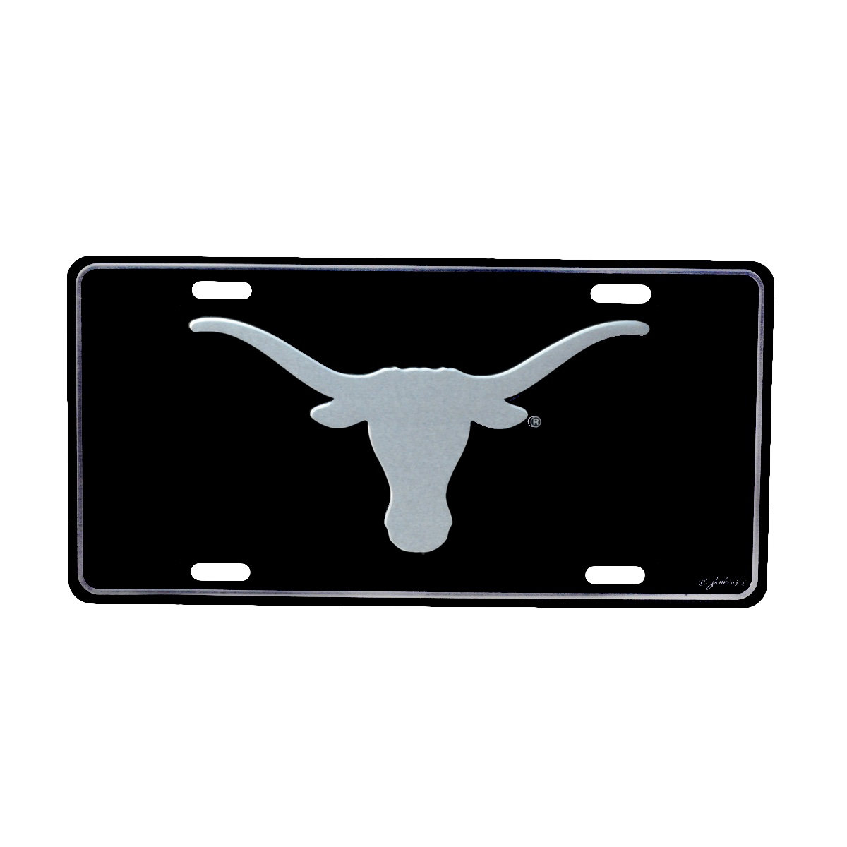 University Of Texas Longhorns Elite Black Mirrored License Plate University Of Texas Longhorns Elite Black Mirrored License Plate