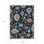 Tapis bleu lavable intérieur / extérieur 8 pi x 10 pi floral