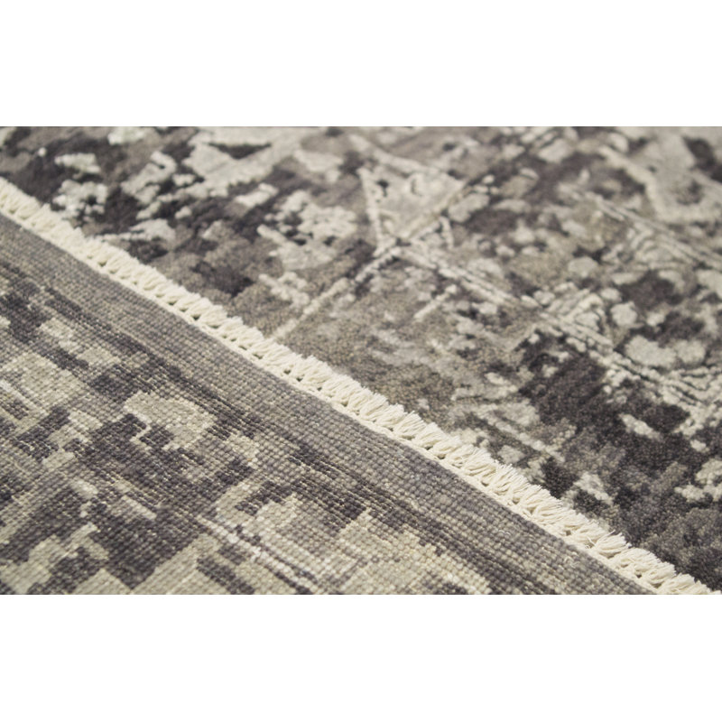 Kohinoor Hand Knotted Wool/Silk Dark Gray Rug