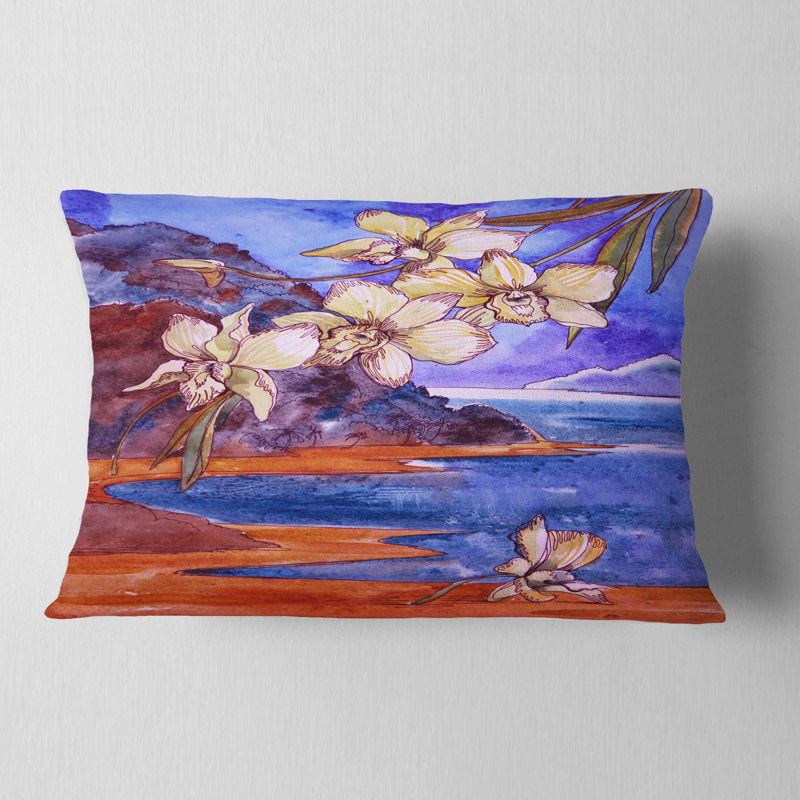 Coussin White Orchid with Sea