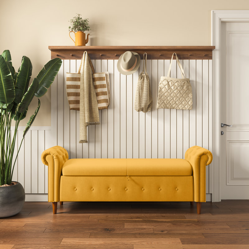 Banc de rangement Agnew, Lin jaune