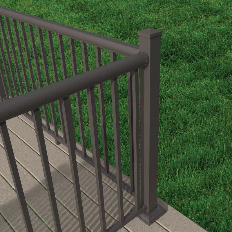 Matte Bronze Aluminum Rail Line Bracket Kit for Decks and Porches