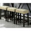 Table de salle à manger rectangulaire avec coussins, ensemble de 3 pièces marron et beige pour pièce, style transitionnel