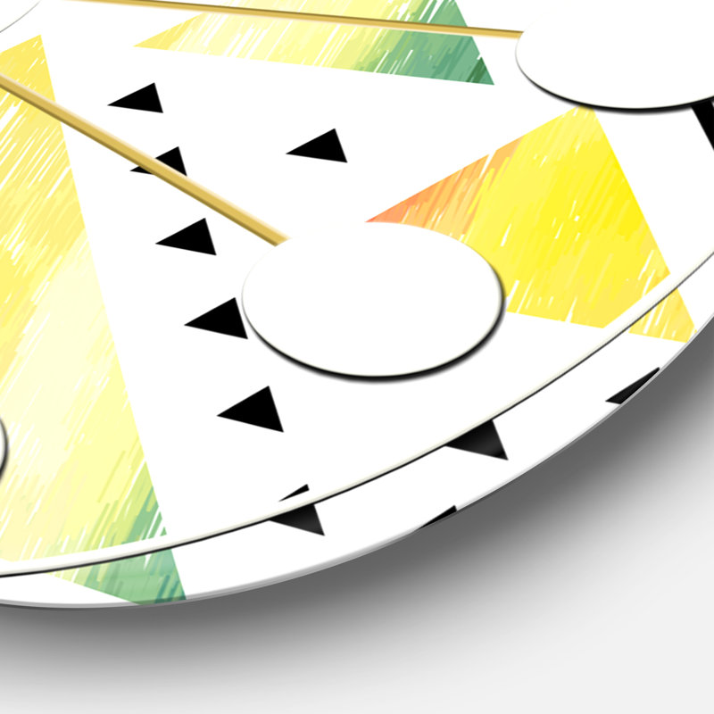 Triangulaire rétro Design IV - horloge murale Mid-Century moderne, Grand