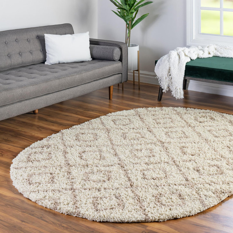 Geometric Indoor Rug, Oval 4' x 6'
