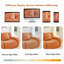 Canapé doux en tissu désossé, conception antidérapante, chaise longue d'assemblage, accoudoirs incurvés, support ergonomique, éponge à haute densité 32D, pour les salons