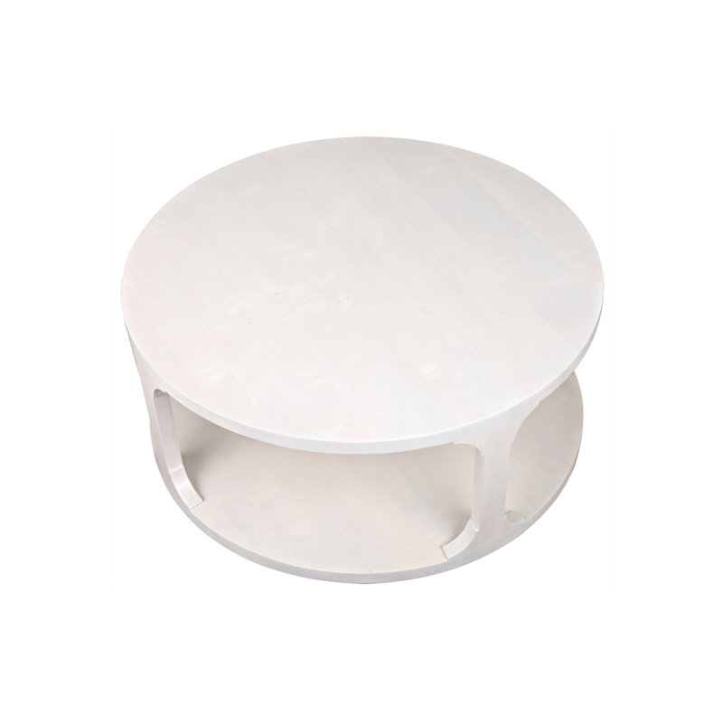 Gimso Solid Wood Coffee Table, Angel White, 17" H x 40" L x 40" W