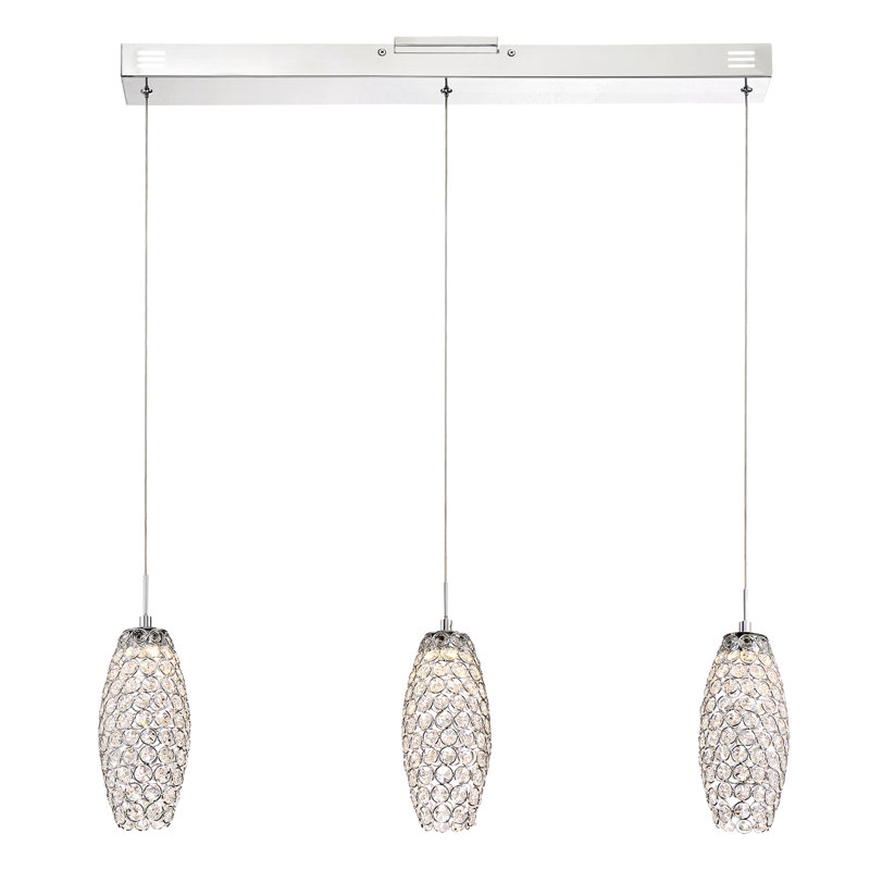 Luminaire suspendu pour îlot de cuisine 3 lumières Anzley