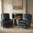 Fauteuil inclinable en cuir véritable l 32 po Andrena