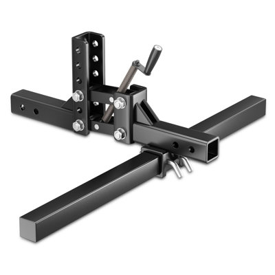 50" Manual Implement Lift for ATV UTV Tractor - Heavy Duty 1-Point Lift System with Dual 2" Hitch Receivers & Adjustable Height for Farm & Landscape Tools, Black