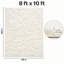Tapis blanc crème à poils longs 8 pi x 10 pi avec mousse à mémoire de forme et envers antidérapant
