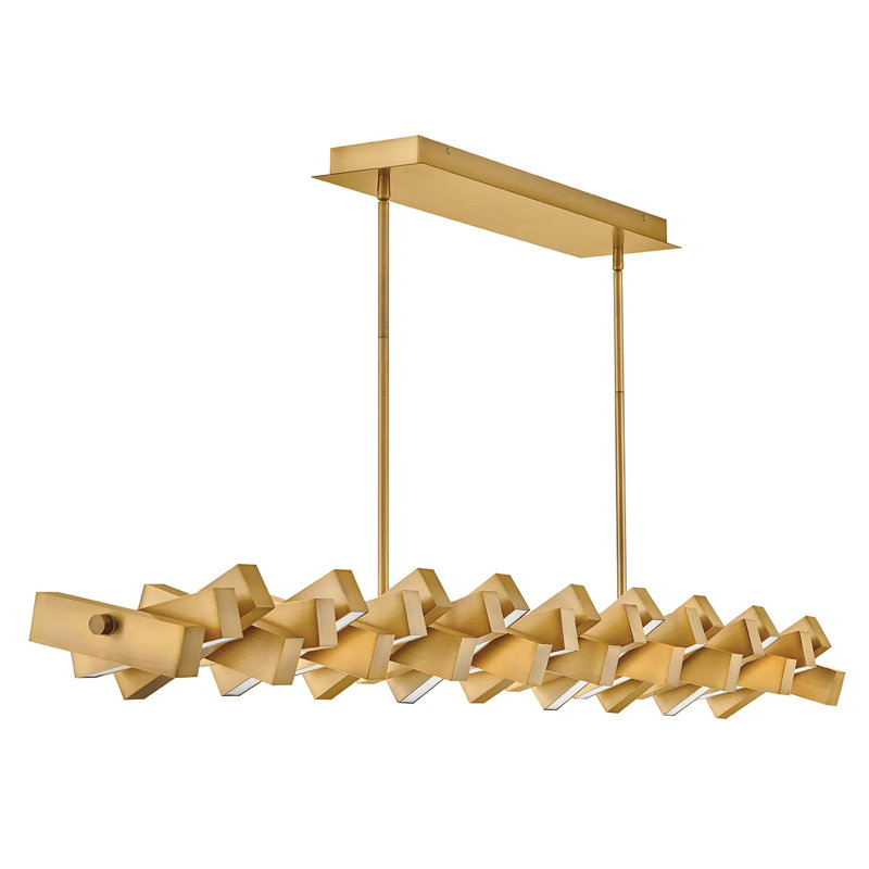 Stitch Steel Dimmable LED Chandelier, Lacquered Brass