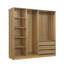Armoire de rangement en bois sans porte pour chambre à coucher avec tablettes et 3 tiroirs-114223485