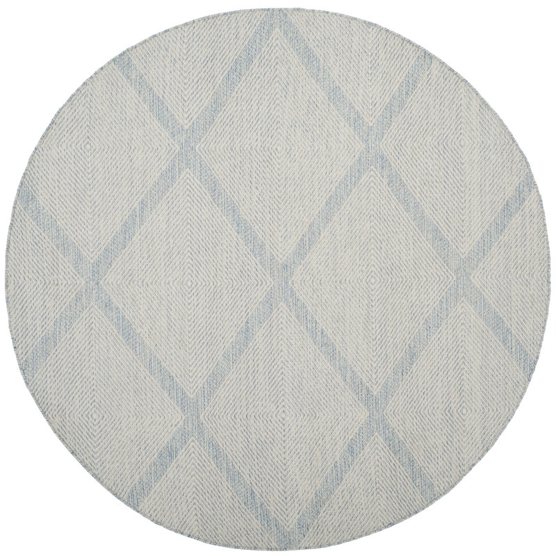 Bester Hand Woven Cotton Geometric Rug, Round 6'