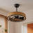 19.68" Boho Rattan Enclosed Ceiling Fan With Light, 6-speed Dimmable Led & Remote Control, Farmhouse Low Profile Caged Fan Light For Bedroom Kitchen