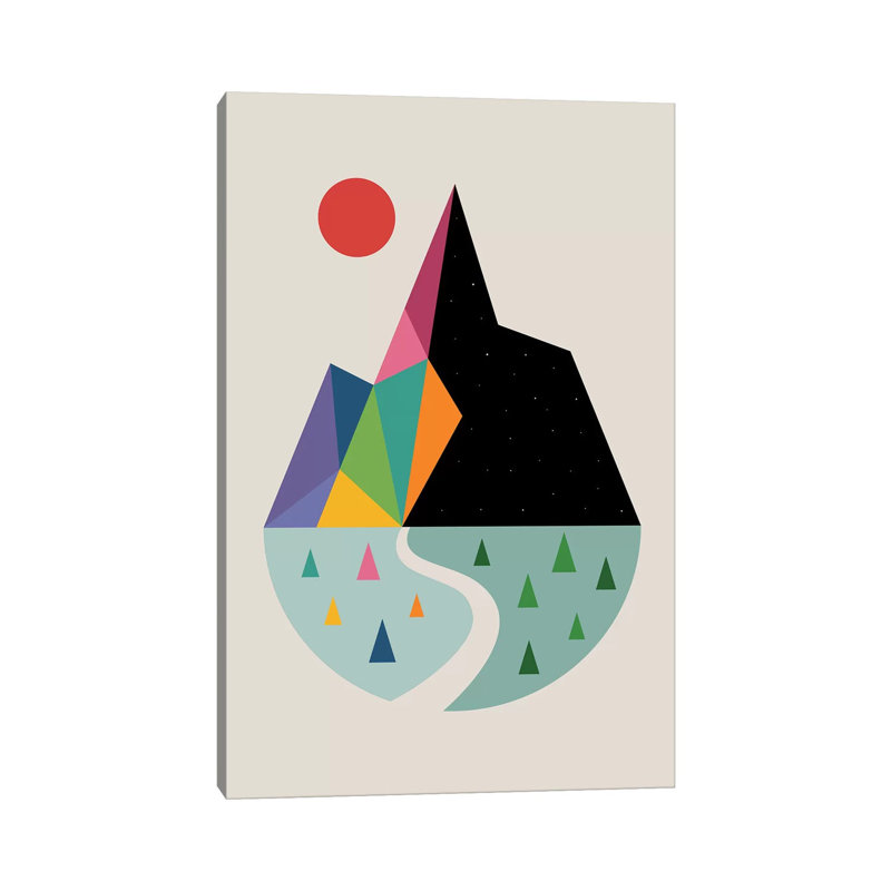 «Bright Side» par Andy Westface - impression d'art graphique, Pas de tapis, H 60 po x l 40po x P 1,5 po, Toile tendue