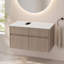 Meuble-lavabo mural 32 po (31-1 / 2 po), 2 portes à fermeture douce et 1 tiroir, emballage KD, panneau de particules (meuble-lavabo seulement, sans lavabo)