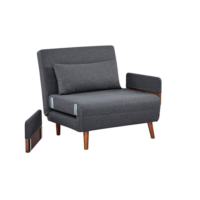 Lit simple moderne en lin respirant, conversion de 10 secondes, charnières réglables et silencieuses, pieds en bois de hêtre, assemblage facile, idéal pour un canapé convertible élégant, tissu en lin, 3 niveaux