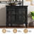 Vintage Cabinet with Adjustable Shelves, Sideboard with Hollow Carved -2071197365