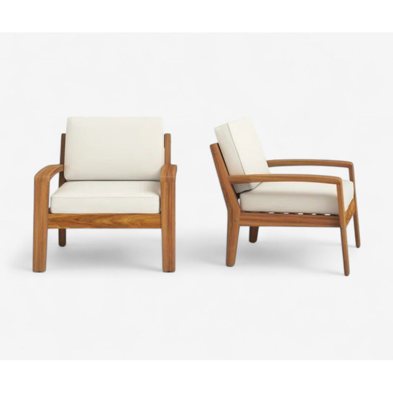 Fauteuil club en acacia massif