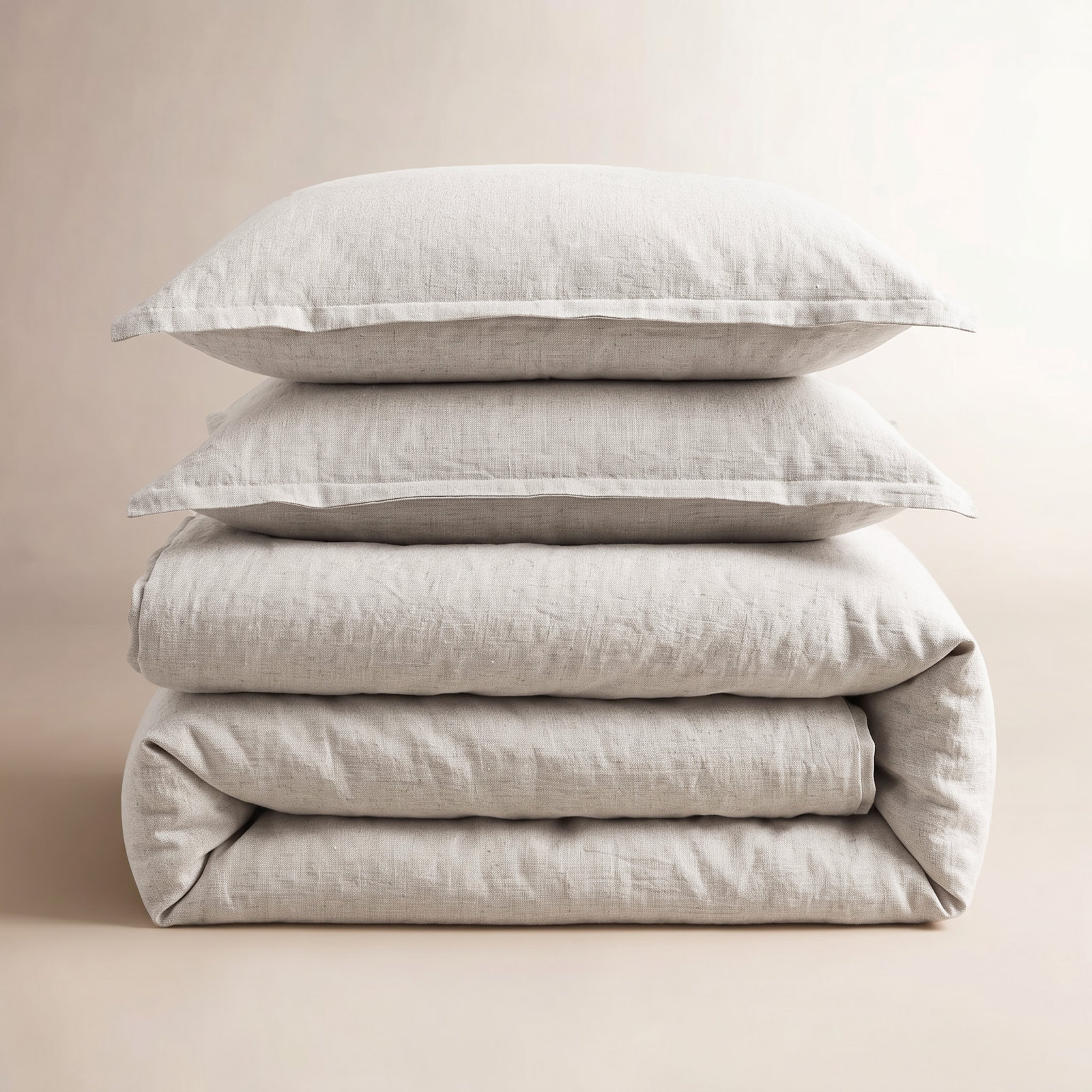Hemp Duvet Cover Set, King Duvet Cover + 2 Shams, Natural