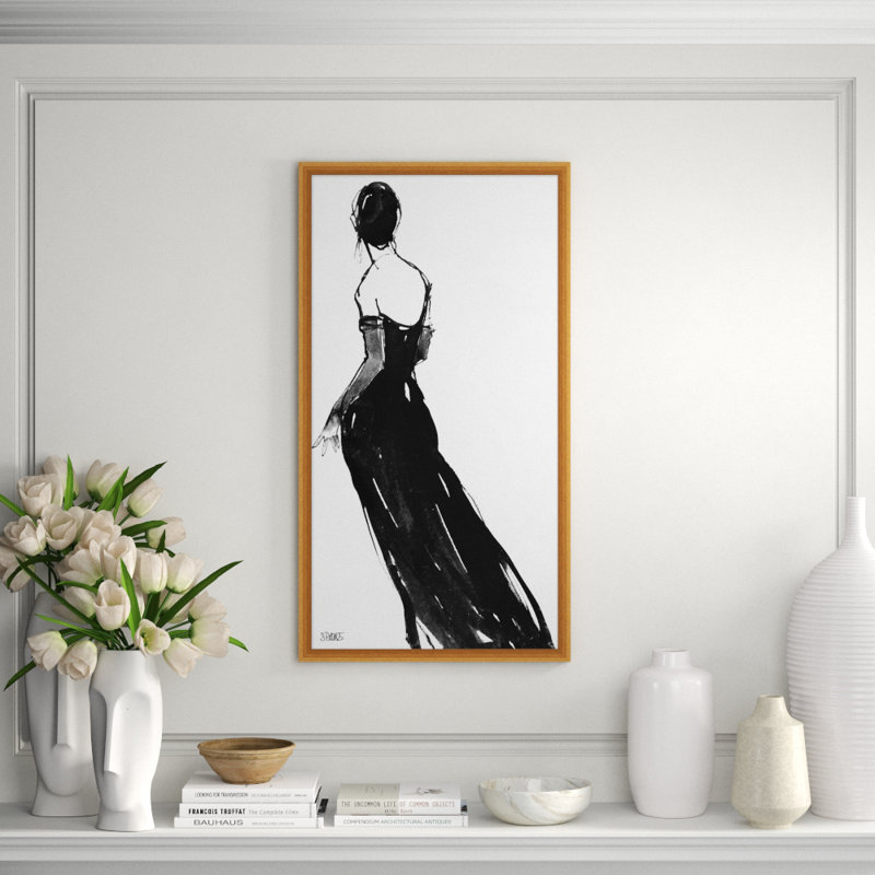 Black Dress' Framed Print on Glass