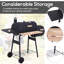 Barbecue portatif en acier de 48 po et fumoir décalé avec roulettes. Charbon multifonctionnel pour de délicieux repas. Fabrication, fumoir de rangement spacieux. Isolation thermique.