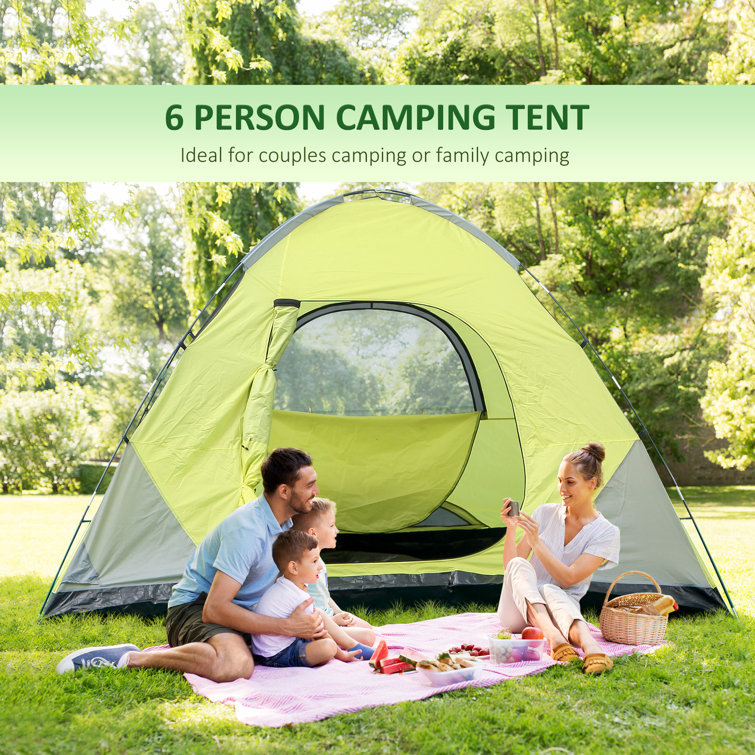 Outsunny 6-Person Polyester Camping Tent A20-267