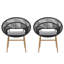 Chaise de patio en osier avec coussins (ensemble de 2)-1084985280