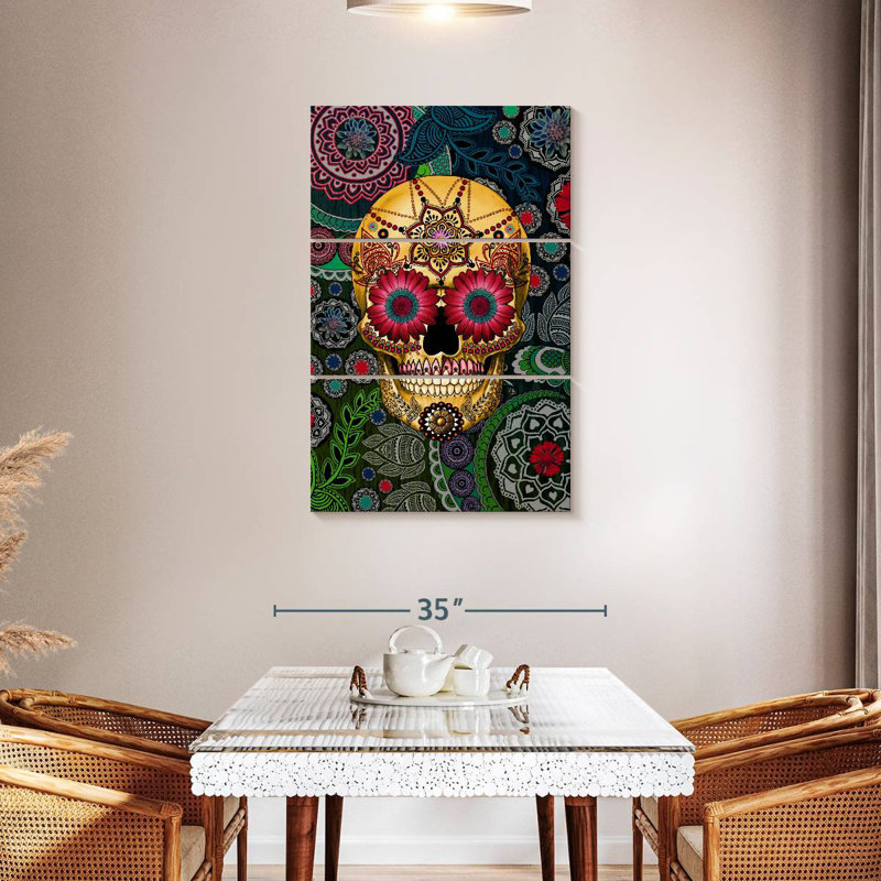Sugar Skull Paisley Garden, H 45 po x l 28 po