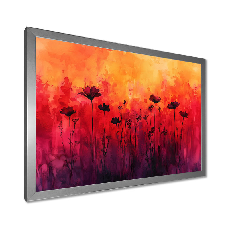 Alger - Floral Wall Art, Reproduction encadrée d'une seule photo, Argent argent, H 12 po x l 20 po