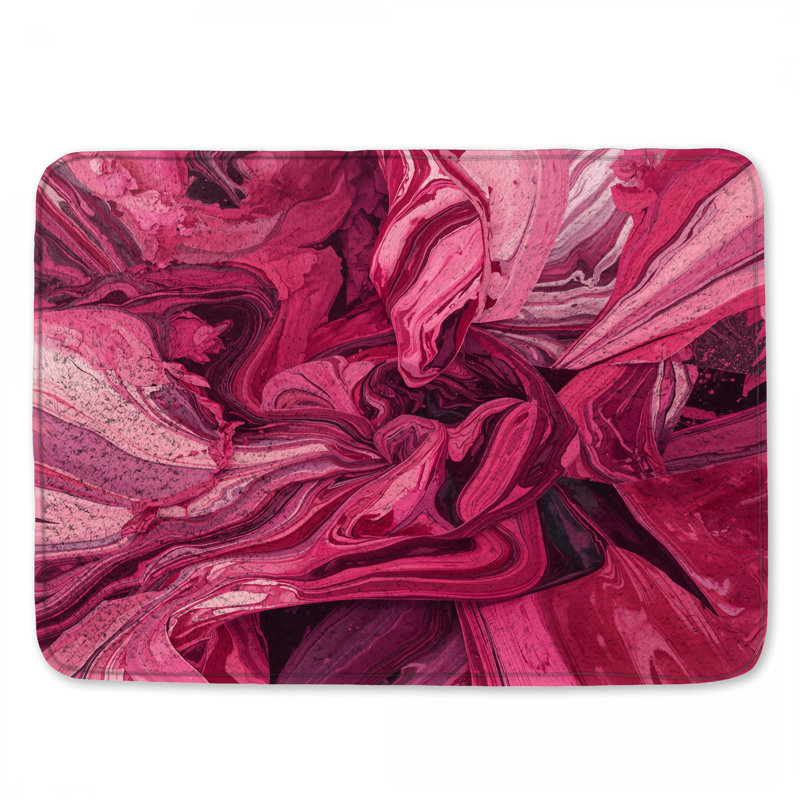 Tapis de bain Vibrant Pink Swirls, L 34 po x L 21 po