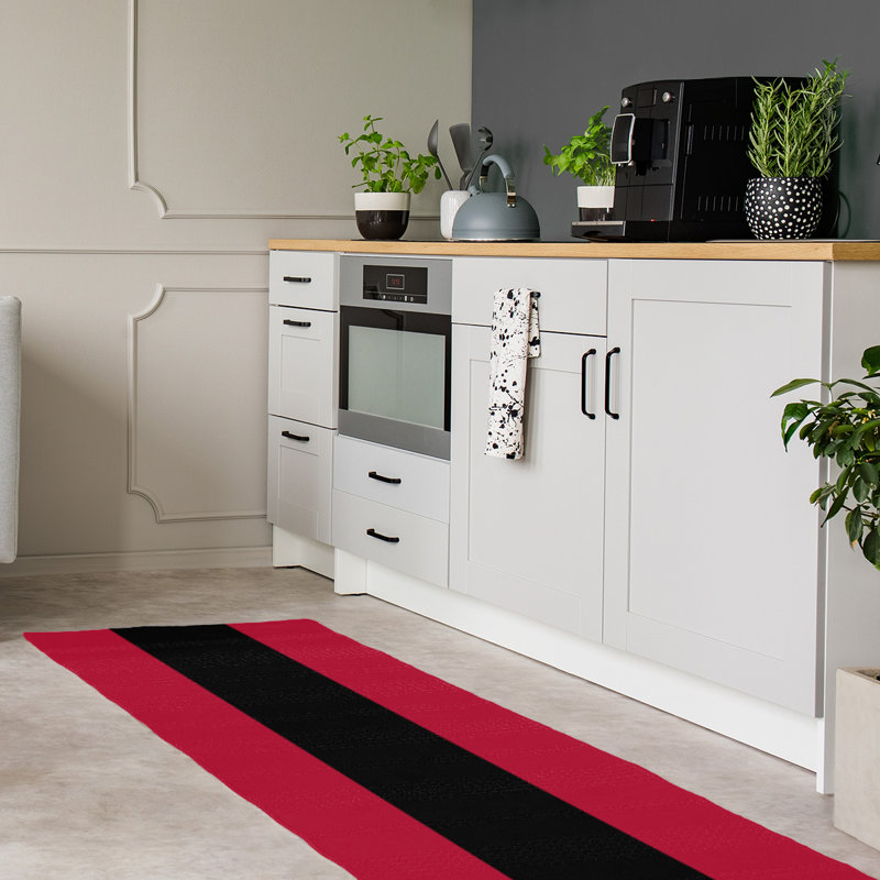 Tapis de zone rouge/noir, Tapis de couloir 2 pi 6 po x 8 pi