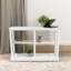 Console 47 po en bois d'acacia massif - Canapé d'entrée à 3 niveaux avec découpes à commande numérique - finition blanc pur