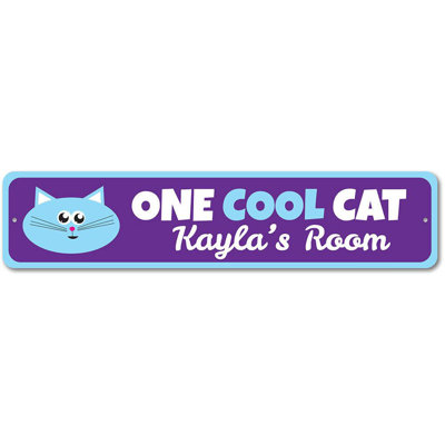 Plaque de chat en métal