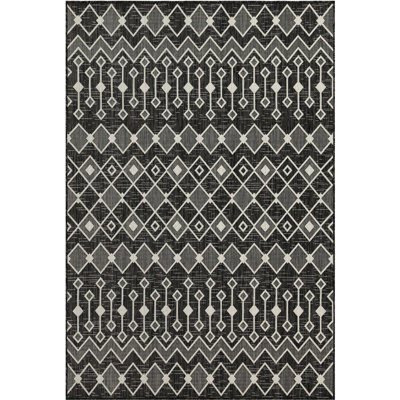 Stylish Sunshine Interior Floor Area Carpet - Anthracite 2 Ft. 7 In. X 3 Stain Polypropylene Deck Mat For Relaxing Outdoors