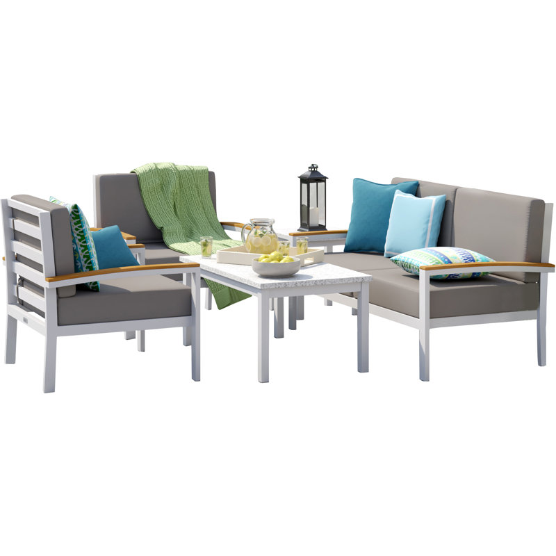 Travira Outdoor - Piece Conversation Set, Charcoal, Eggshell White