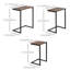 Ensemble de 3 tables d'appoint gigognes en forme de C avec structure en acier