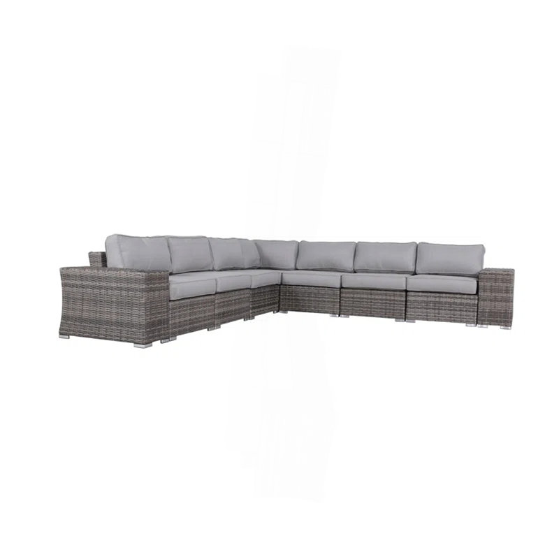 Canapé d'extérieur en osier entièrement assemblé - Mobilier de patio pré-assemblé à installation rapide