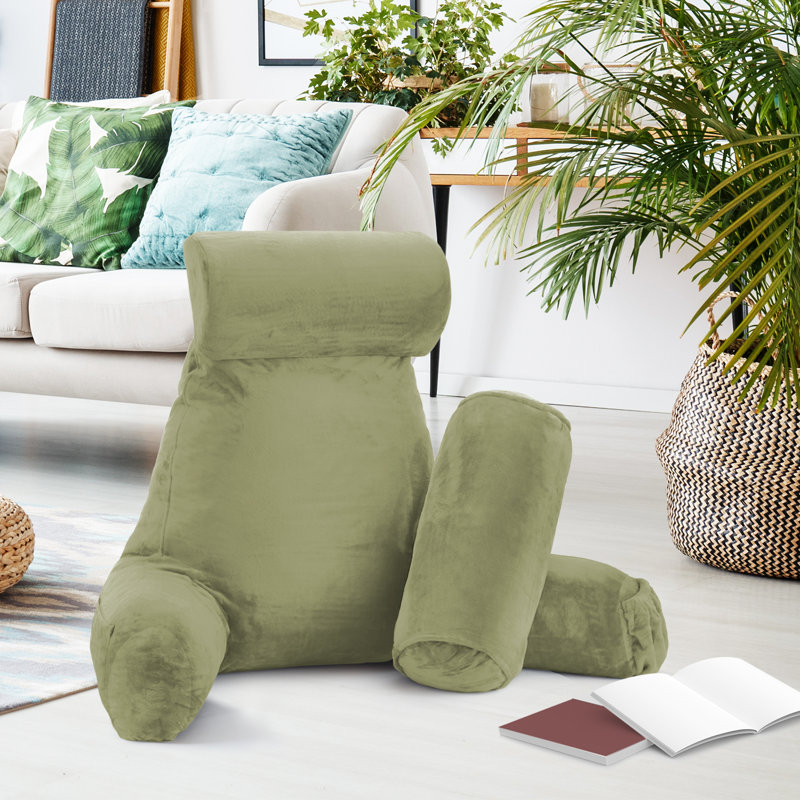 Nestl Reading Back Pillow For Reading & Bed Rest, 22" H x 36" W x 13" D, Sage Olive Green