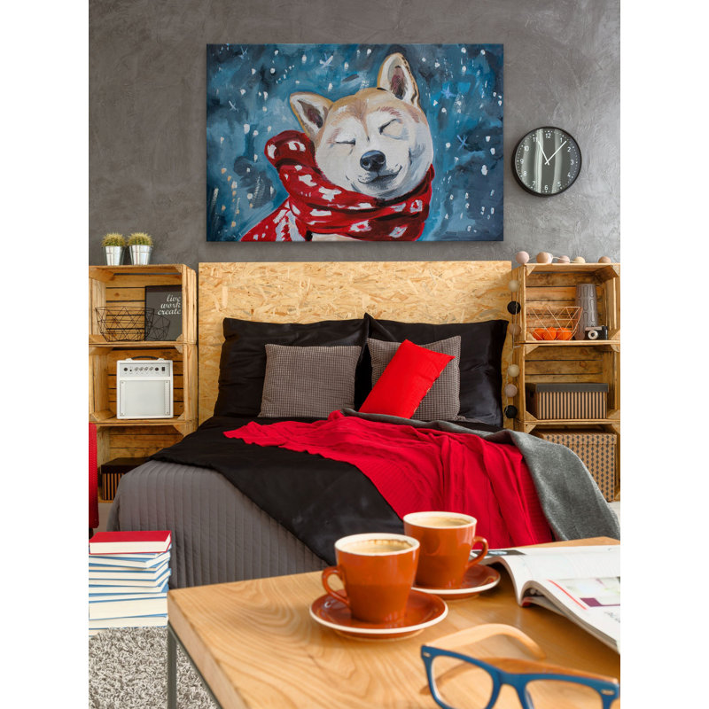 Snowy Midnight 1 Piece Wrapped Canvas Painting, 30 cm H x 46 cm W x 4 cm D