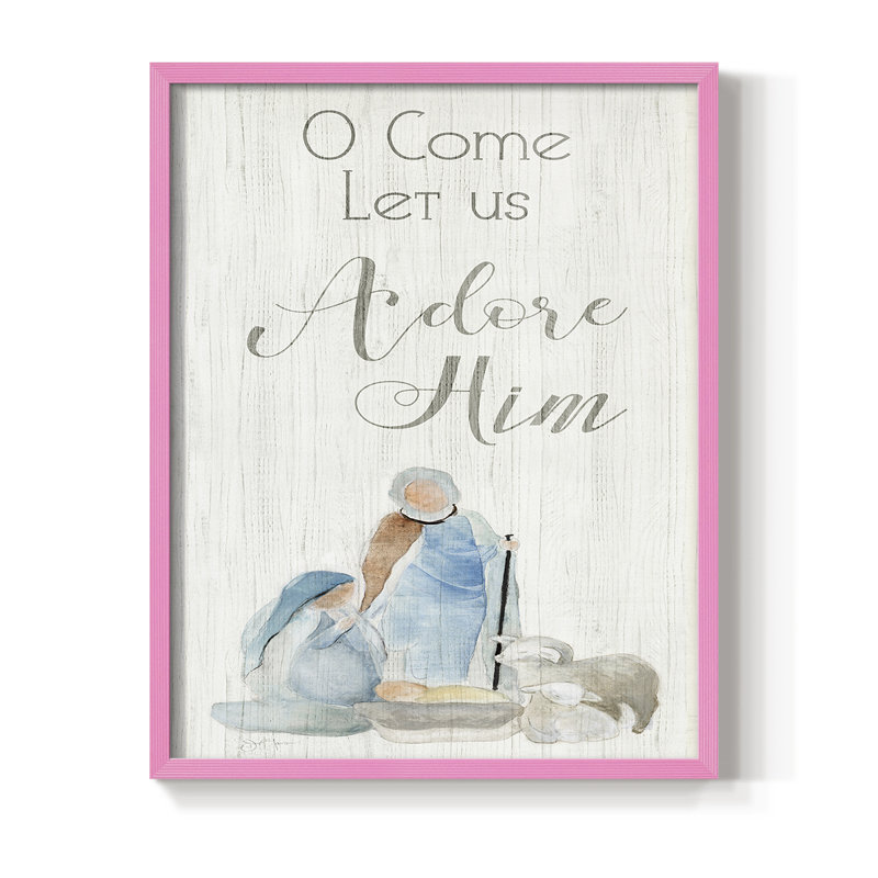 Adore lui, reproduction encadrée - bois massif, H 15 po x l 12 po, Rose