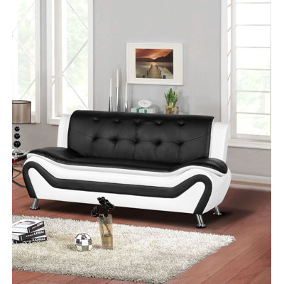 Halley 75" Faux Leather Armless Sofa