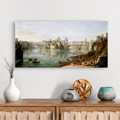 The Tiber In Rome by Gaspar Van Wittel - No Frame Print on Canvas
